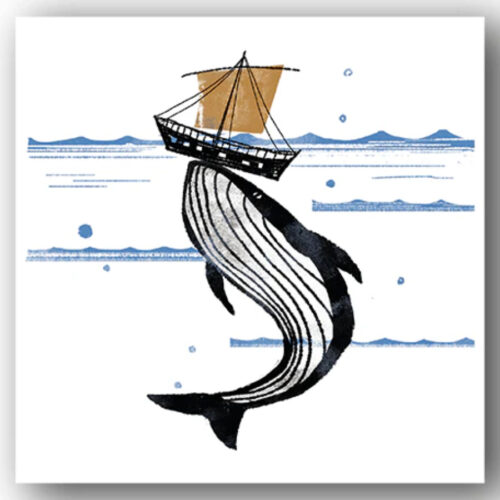 whale and boat card by nico cards